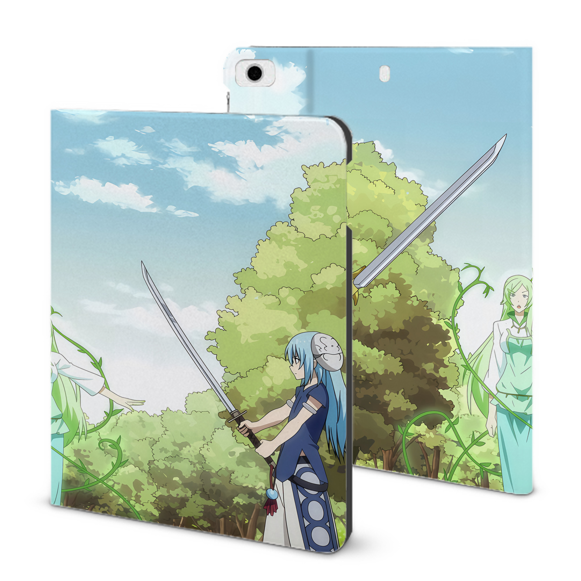 （画像用） 転スラ Regarding Reincarnated to Slime IPad ケース ブック型 PUレザー TPU 耐衝撃 軽量 薄型 ペン収納なし 全面保護 IPad 各モデル対応
